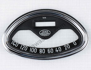 Glass of speedometer 140 km/h with frame (Jawa 350 type 360) / 