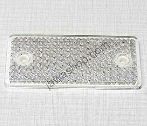 Square reflector 95x45mm with holes - white (Jawa CZ 125 175 250 350) / 