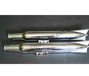 Exhaust silencer set - fish tail (CZ 175 scooter 501 scooter) / 