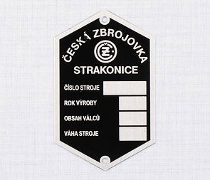 Type plate - etched "STRAKONICE" (CZ 125 150 B C T) / 