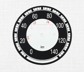 Speedometer plate 140kmh - black (Jawa 350 Kyvacka) / 