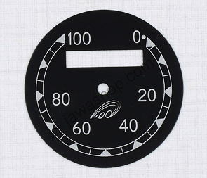 Speedometer plate 100kmh - black VDO (CZ 125 150 B C T) / 
