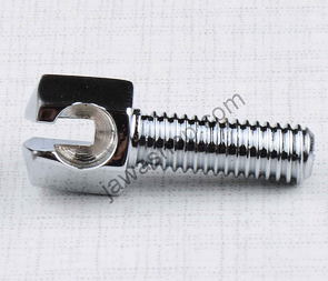 Holder of front brake bowden cable M6 - chrome (Jawa 250 350 Perak) / 