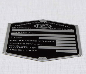 Type plate - printed, English (CZ 125 175 250) / 