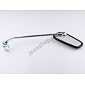 Rearview mirror with clamp left - oval (Jawa CZ 125 175 250 350 634) / 