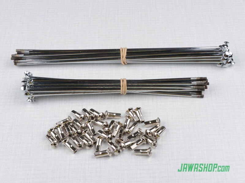 19" Front wheel spoke with nipple set (Zn) (Jawa 250 350 Perak