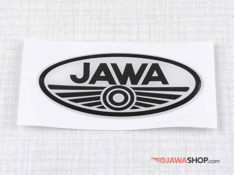  Sticker  logo Jawa  70x35mm white black 3D Jawa  