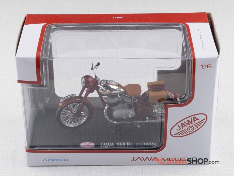 motorcycle JAWA 350 Perak with bags red 1:18 ABREX