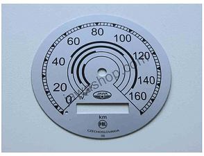 Speedometer plate 160kmh - silver PAL (Jawa 500 ohc) / 