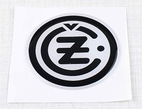 Sticker "CZ" 50mm - white / black (3D) (CZ 125 175 250 350) / 