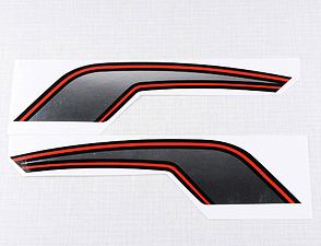 Fuel tank sticker set - silver / red / black (CZ 350 472) / 