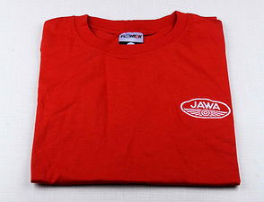 T-shirt red, white JAWA logo / 