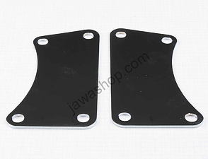 Engine bracket set - flat, chrome (Jawa 250 350 Kyvacka) / 