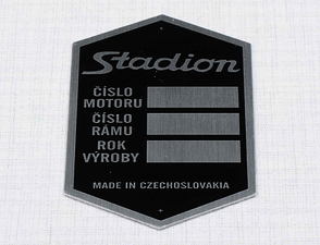 Type plate - printed, black (Stadion) / 