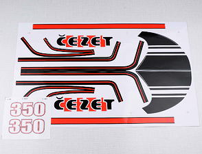 Sticker set Cezet 350 - black / red (CZ 472) / 