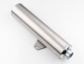 End part of double chamber exhaust silencer - left (Jawa 350 640) / 