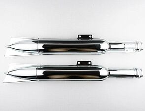 Exhaust silencer set - fish tail (Jawa 250 350 Kyvacka) / 