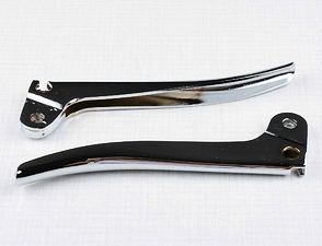 Brake and clutch lever set - chrome (Jawa 250 350 Perak, CZ 125 150 C) / 