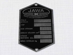 Type plate - etched (Jawa 50 Pionyr) / 