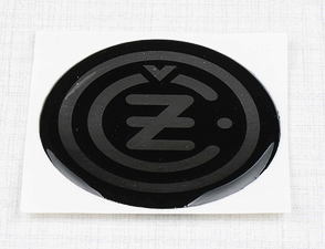 Sticker "CZ" 47mm - black / silver (3D) (CZ 125 175 250 350) / 