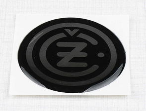 Sticker "CZ" 47mm - black / silver (3D) (CZ) / 