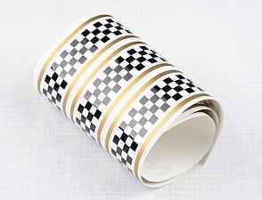 Checkered sticker 3cm x 100cm - WBG (CZ 125 175 250 350) / 