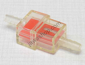 Fuel filter square 5/6mm - red (Jawa CZ 125 175 250 350) / 