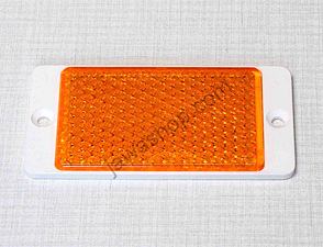 Square reflector 113x56mm with holes - yellow (Jawa CZ 125 175 250 350) / 