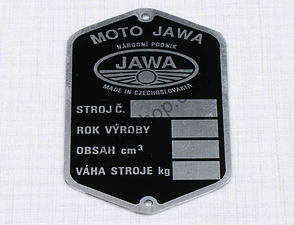 Type plate - etched (Jawa Perak) / 