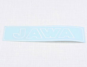 Sticker Jawa 140x35mm - white contour (Jawa) / 