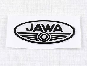 Sticker logo Jawa 70x35mm - white / black (3D) (Jawa) / 