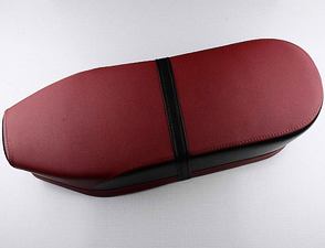 Seat red / black side - flat (Jawa, CZ Panelka) / 