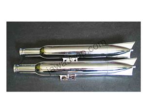 Exhaust silencer set - fish tail (CZ 175 scooter 501 scooter) / 