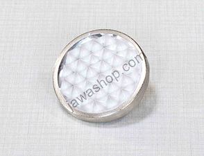 Reflector in tin 51mm with bolt - white (Jawa CZ 125 175 250 350) / 