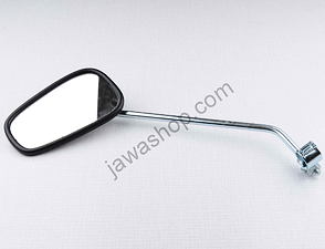 Rearview mirror with clamp left - oval (Jawa CZ 125 175 250 350 634) / 