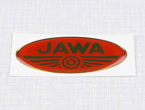 Sticker logo Jawa 67x33mm - red / golden (3D) (Jawa) / 