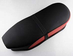 Seat black / bright red side - flat (Jawa CZ 250 350 Panelka) / 