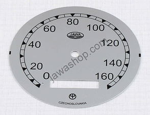 Speedometer plate 160kmh - silver Jawa-CZ (Jawa 500 ohc) / 