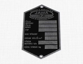 Type plate - etched (Jawa-CZ Kyvacka) / 