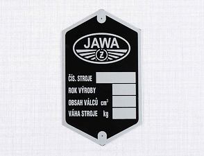 Type plate, logo CZ - printed (Jawa Perak) / 