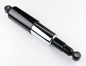 Rear shock - black / chrome cover (CZE) (Jawa 350 634 638 639 640) / 