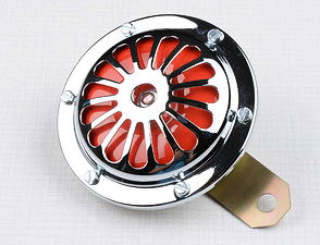 Electric horn 12V d100mm - red (Jawa CZ 125 150 250 350 Perak) / 