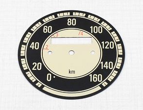 Speedometer plate 160kmh - black (Jawa 500 ohc) / 