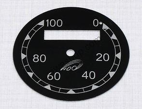 Speedometer plate 100kmh - black VDO (CZ 125 150 B C T) / 