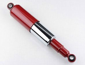 Rear shock - red / chrome cover (CZE) (Jawa 350 634 638 639 640) / 