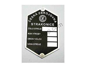 Type plate  - printed (CZ 125,150 B,T,C) / 