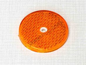 Circle reflector 62mm with hole - yellow (Jawa CZ 125 175 250 350) / 