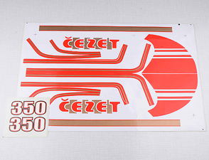 Sticker set Cezet 350 - red / golden (CZ 472) / 