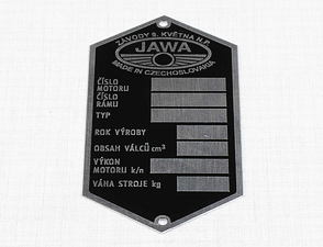 Type plate - etched (Jawa 250 350 Panelka) / 