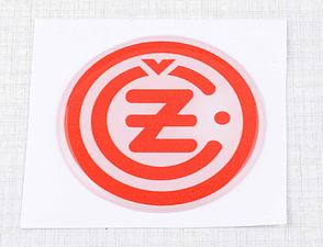 Sticker "CZ" 50mm - white / red (3D) (CZ 125 175 250 350) / 